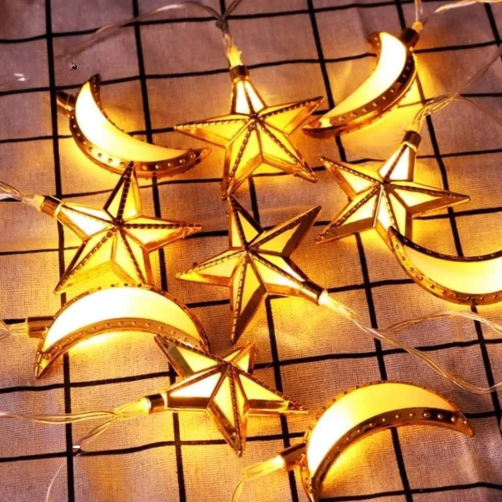 (Net) 3M 10 Ramadan Moon & Star String Lights Lebanon