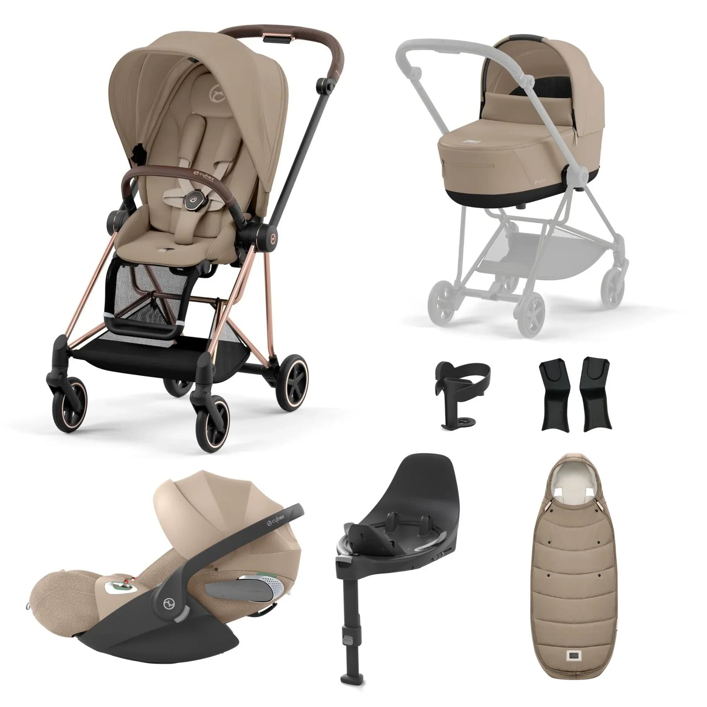 Cybex - Mios - Cloud -G Car Seat - (Bassinet,Base G & Adapters Are Optional ) - Cozy Beige - Travel System