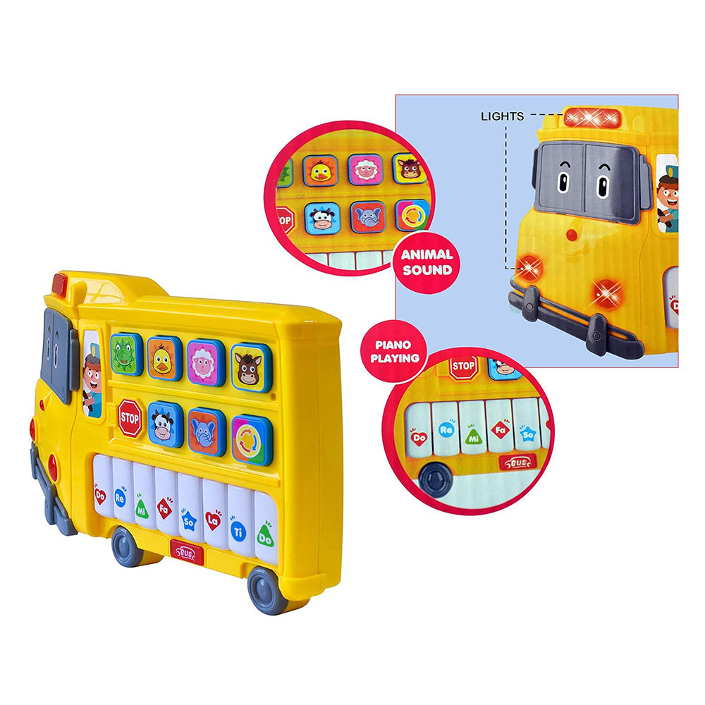 Cartoon Bus Piano With Animal Sounds
