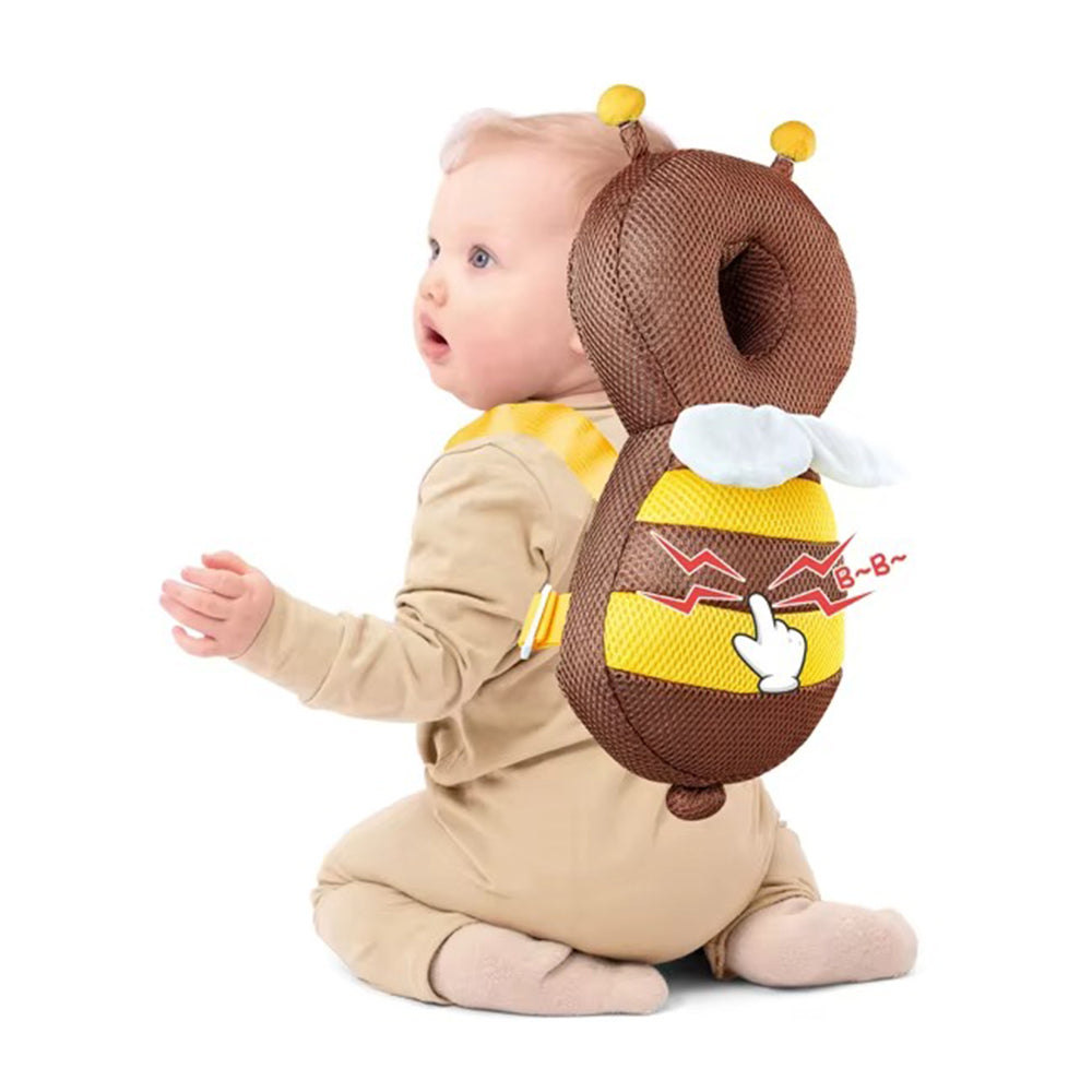 (net) Head Back Protector Cartoon Bee Pillow Baby Head Fall protection Pillow Cushion