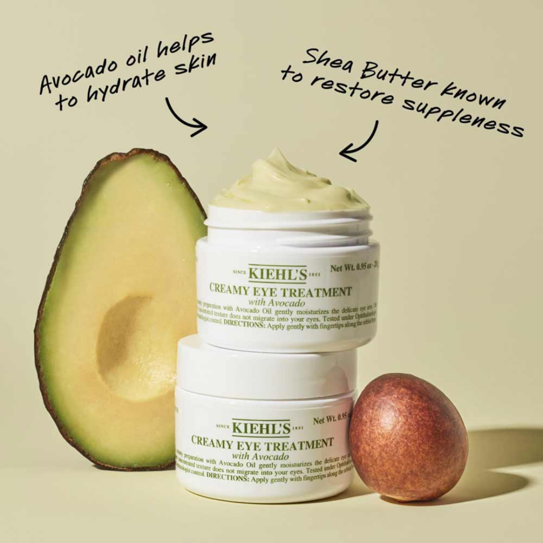 Kiehl's Avocado Eye Treatment, Nourishing and Hydrating Eye Cream, Avocado Oil and Caffeine to Energize and Invigorate Skin, Tired Eyes, 99% Naturally Derived Formula - 0.5 fl oz - Medaid International
