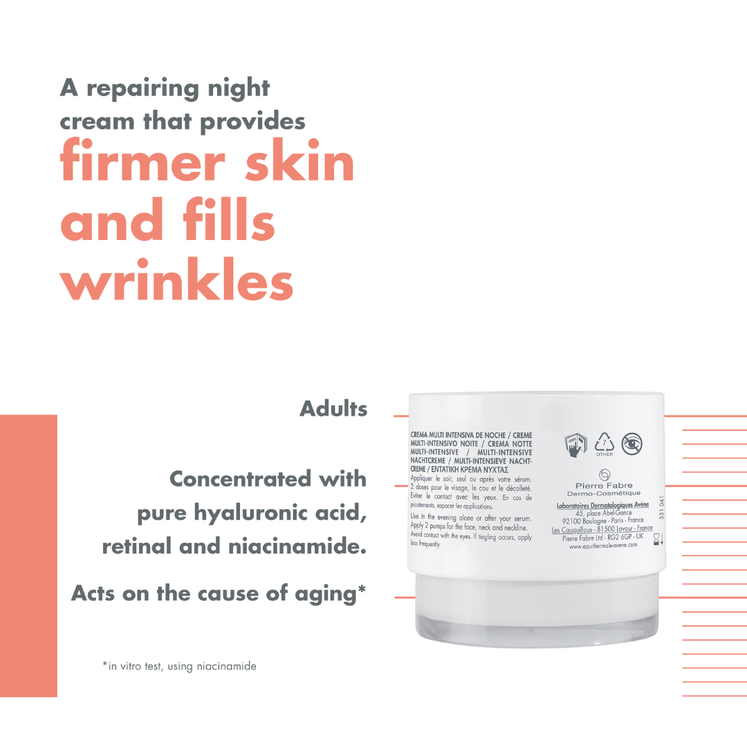 Avene Hyaluron B3 Multi Intensive Night Cream 50ML + FREE Avene Hyaluron B3 Serum 10ML