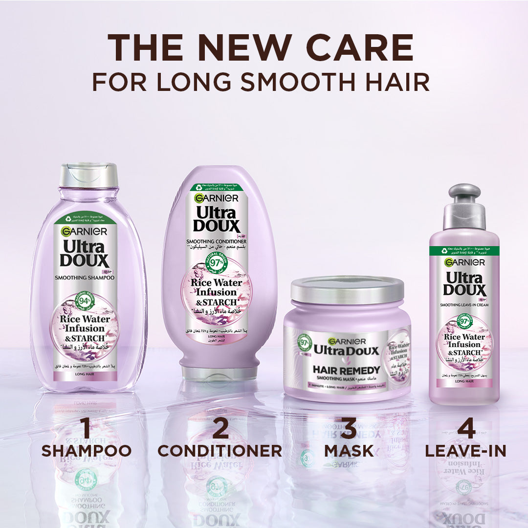 Garnier Ultra Doux Rice Water Infusion & Starch Conditioner For Long Hair, Smooth And Shine 200ml