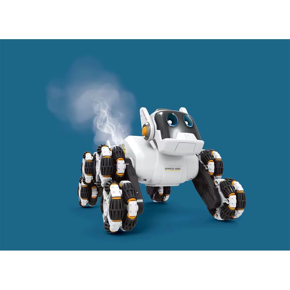 (Net) Robot Dog RC Stunt Car 360 Degree Rotating Remote Dog With Spraying Light 8WD