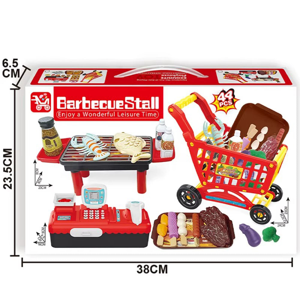 BBQ Shopping Cart Cash Register Toys Kids 3 In 1 Lebanon