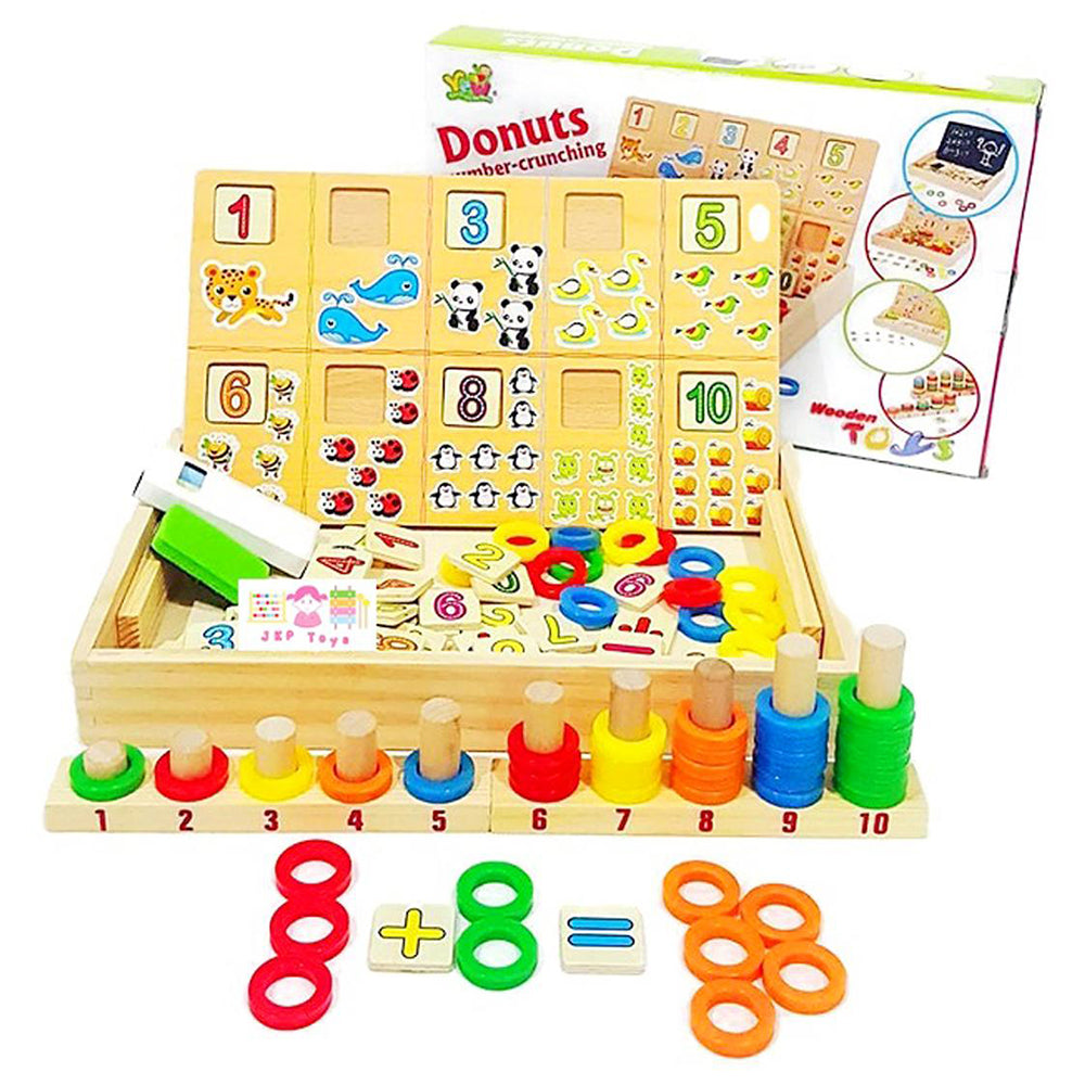 Wooden Donuts Number Crunching With Numbers And Animals