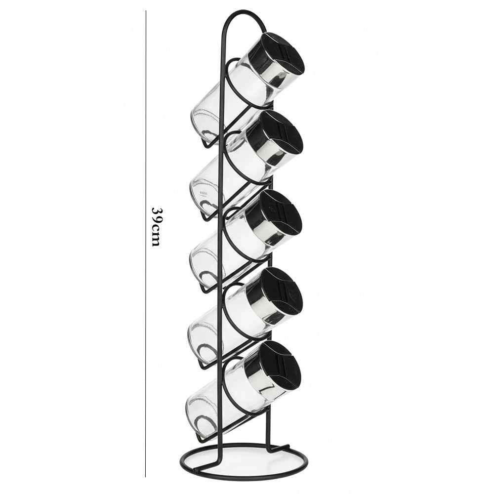 Danny Home 5-Pcs Seasoning Bottle Set with Stand