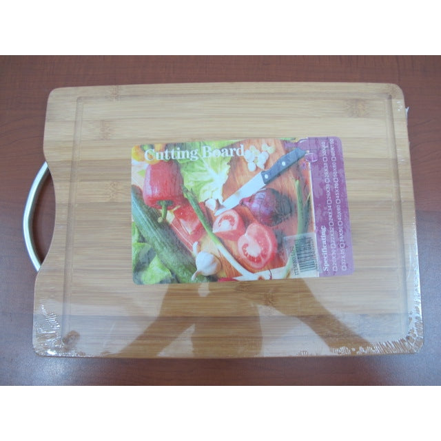 Bamboo Cutting Board with Stainless Steel Handle