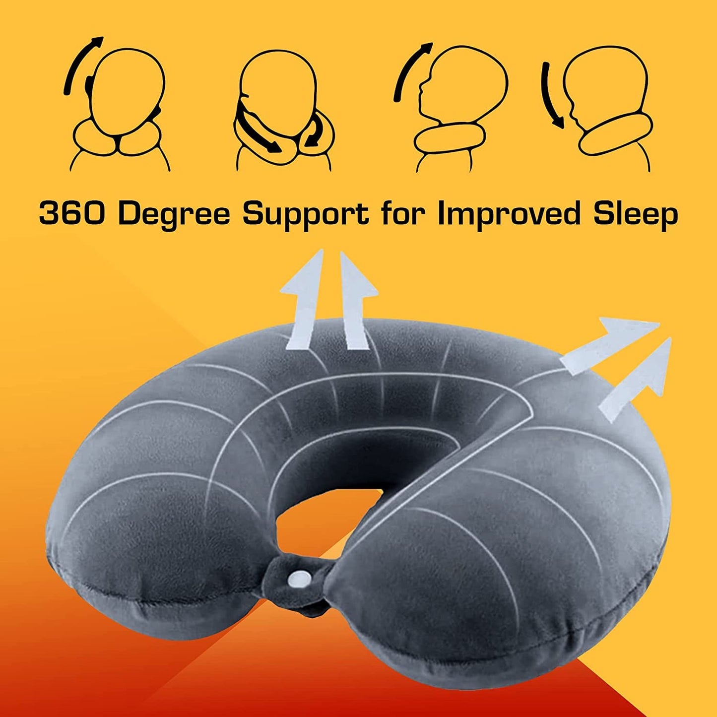 U-Shaped Travel Neck Pillow with 360-Degree Head Support