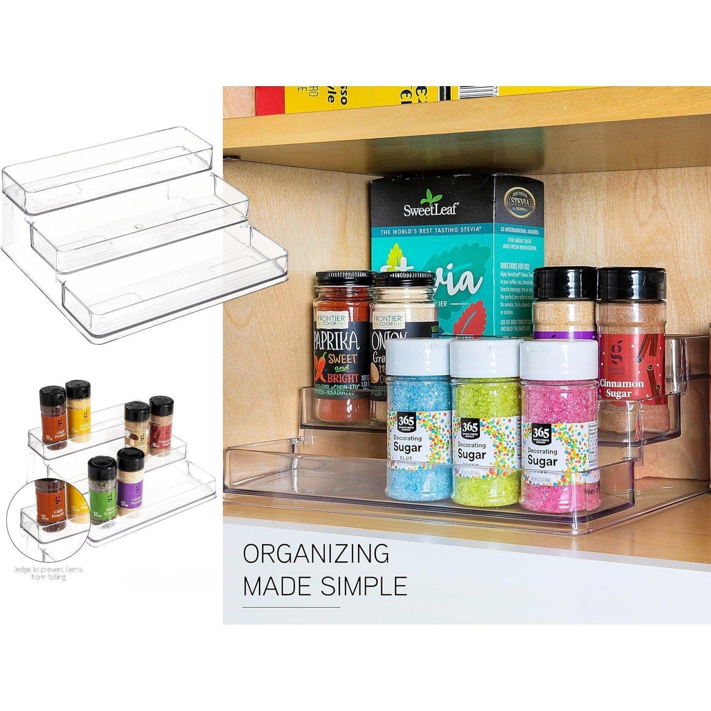 Transparent 3 levels Spice Bottle Holder