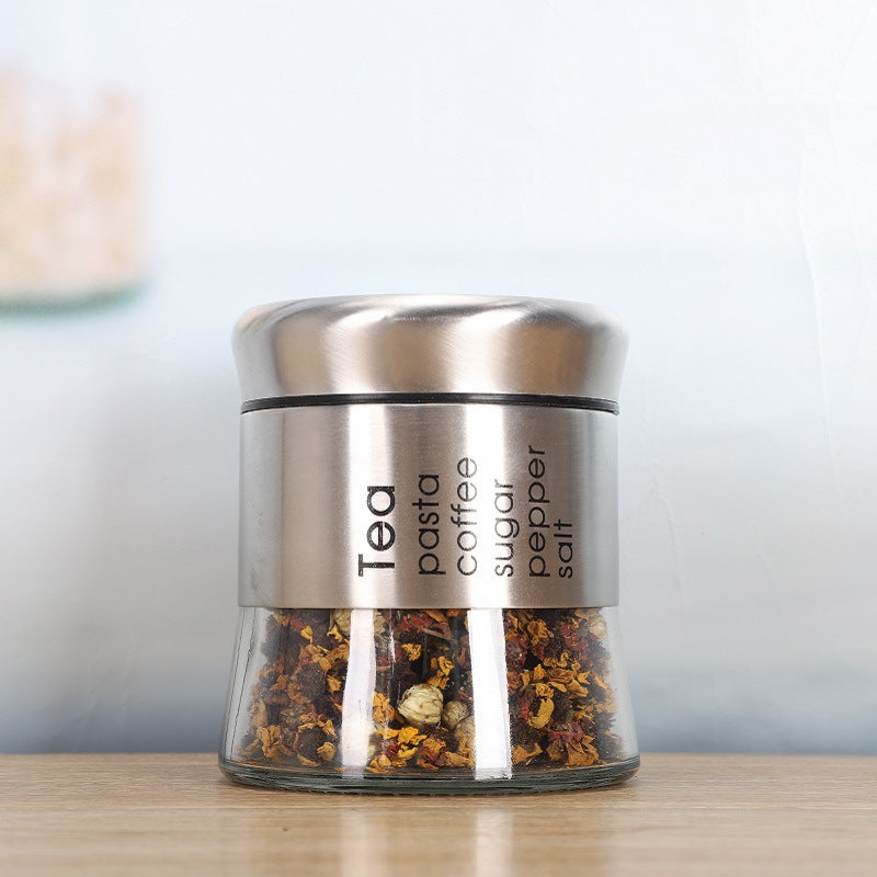 11-Pcs Stainless Steel Glass Seasoning & Spices Rack Set – 100/400ml #CB-TWJ14
