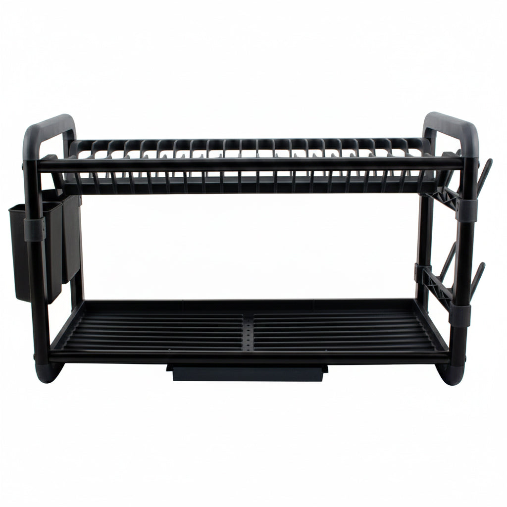 Binca Aluminum 2-Tier Dish Drying Rack 61-cm ( Black )