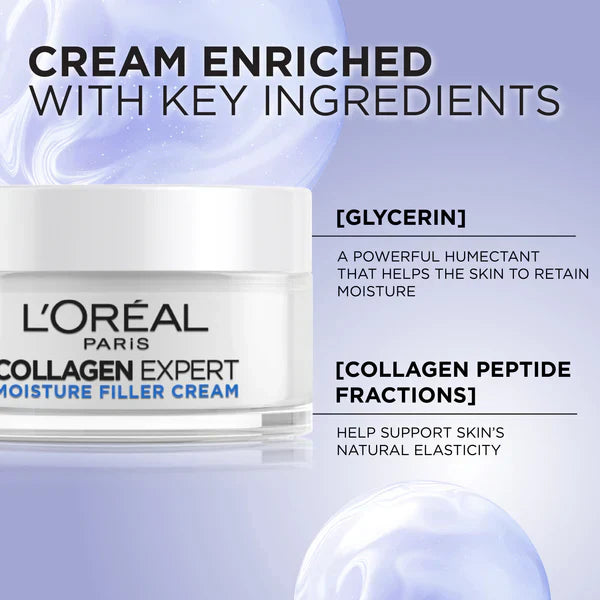 L’Oreal Paris Collagen Expert Moisture-Filling Cream, With Glycerin & Collagen Peptide Fractions 50ml