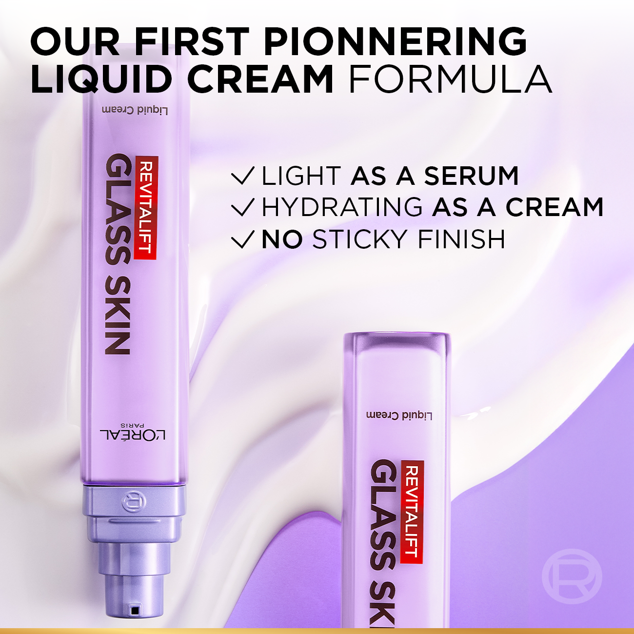 L’Oréal Paris Revitalift Glass Skin Liquid Cream: 1 drop for 100H Glowing Hydration With Hyaluronic Acid & Vitamins B3+B5+C for Dewy, Plumped Glass Skin