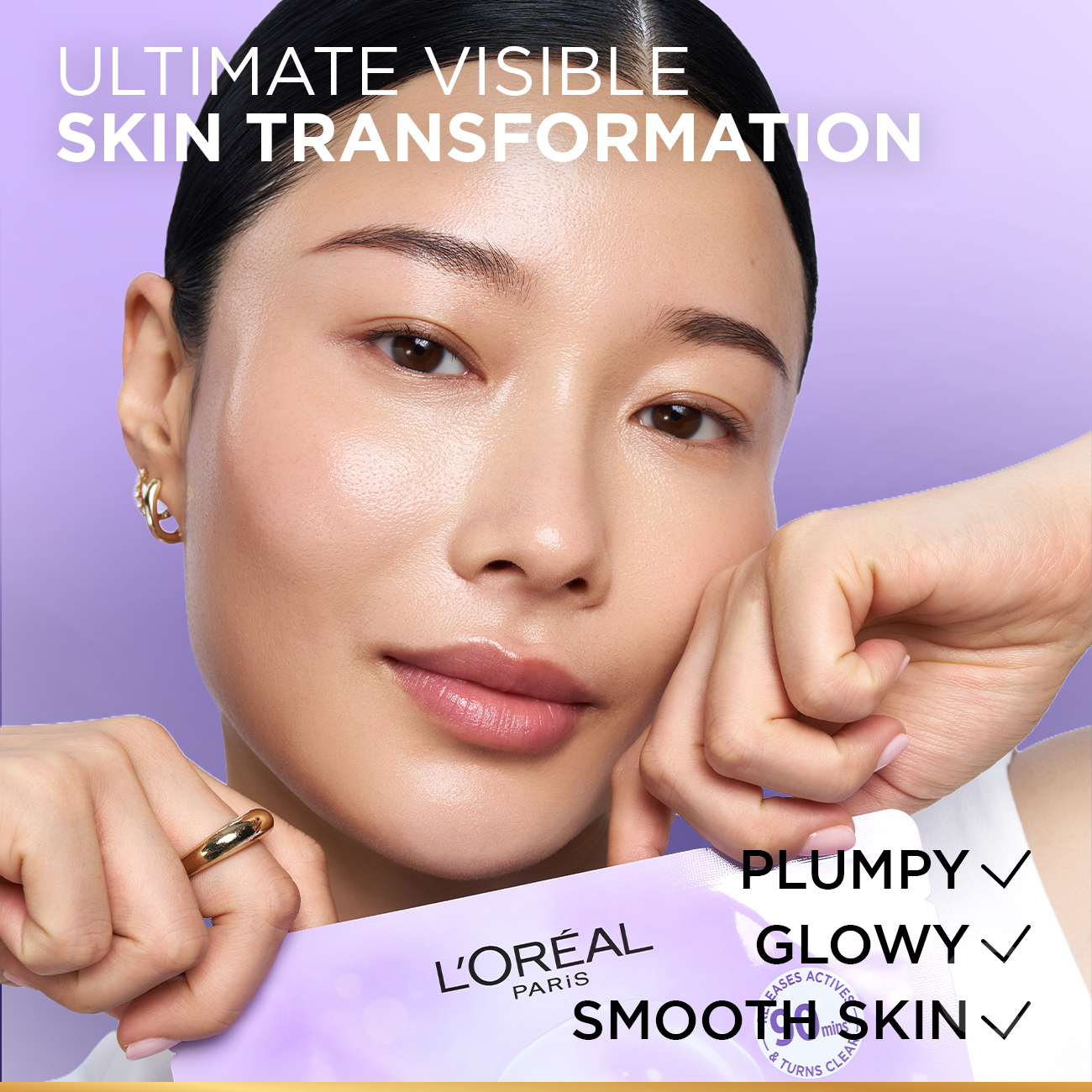 L’Oréal Paris Revitalift Glass Skin Hydrogel Glow Mask, Transform Your Skin For A Dewy, Plumped, Glass Skin In Only 90 Minutes