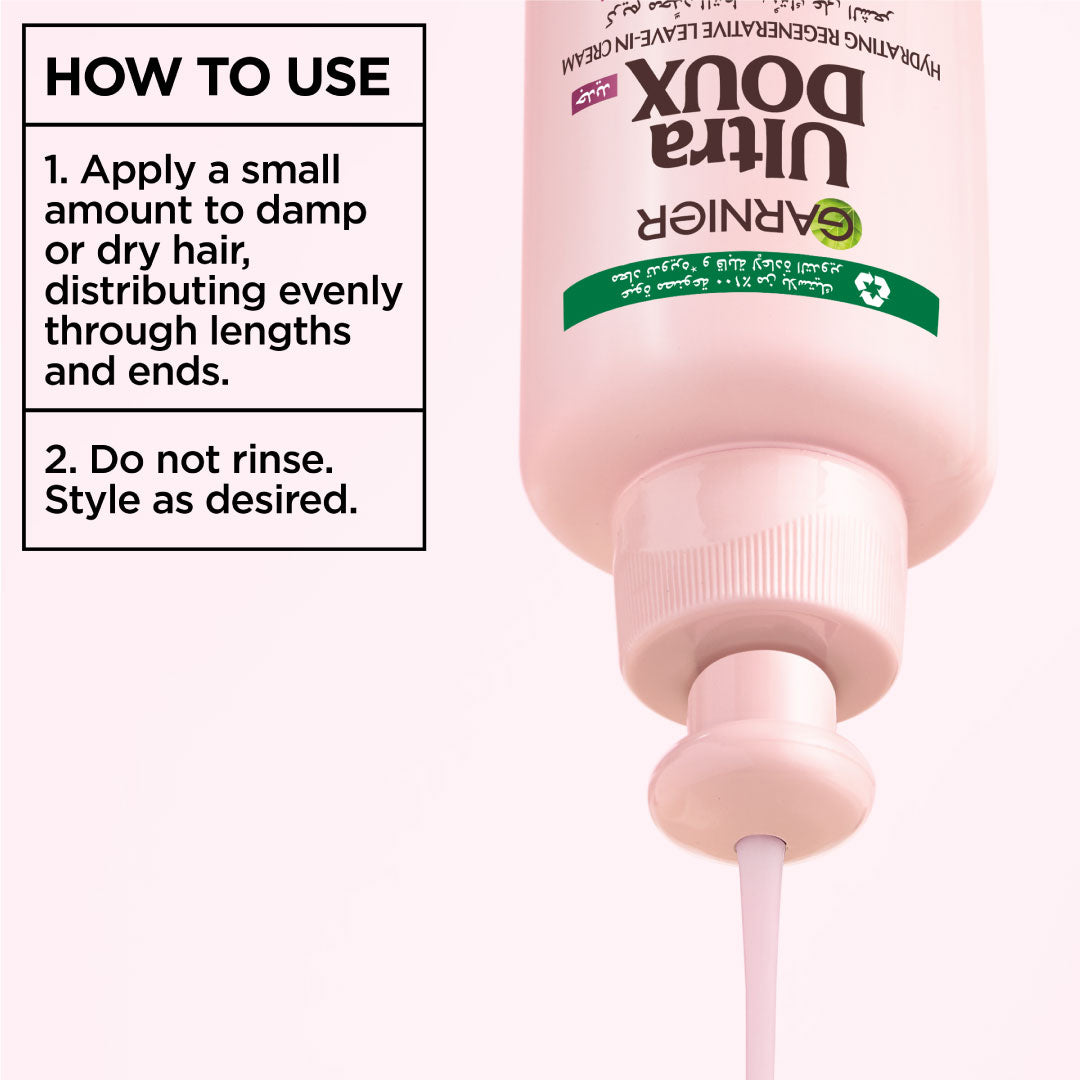 Garnier Ultra Doux Grape Moisture 2 in 1 Styling Cream, Volumizing Hydration for Dehydrated Hair With Hydrating Grape Water + Antioxidant Grapeseed Oil