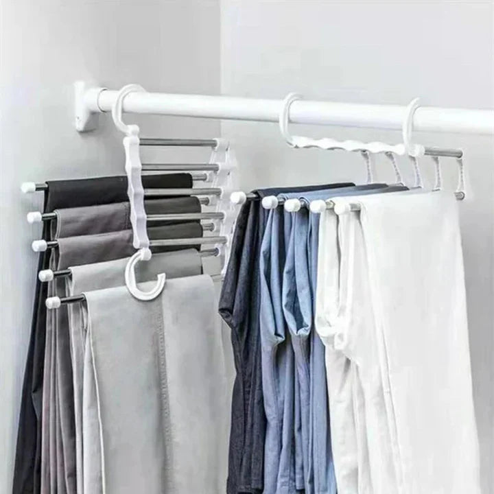 Multifunctional Wardrobe 5 Layers Pants Storage Rack Hangers Holders 5 In 1