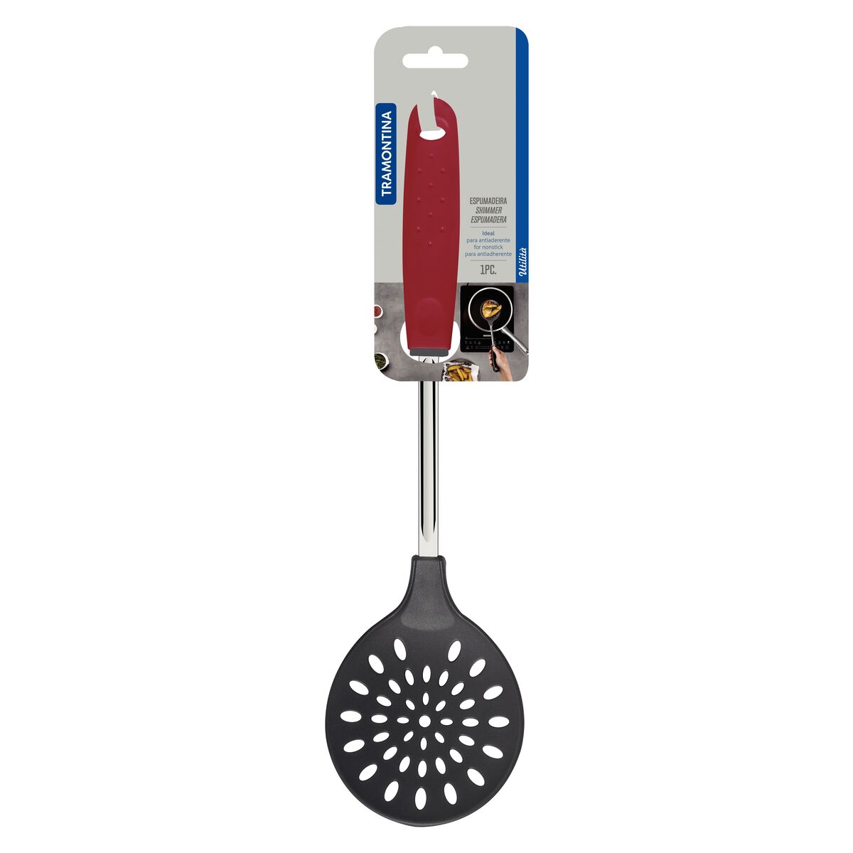 Tramontina skimmer with red handle