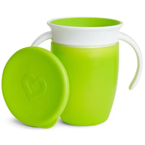 Munchkin - 7oz Miracle 360 Trainer Plastic Cup With Lid - Green