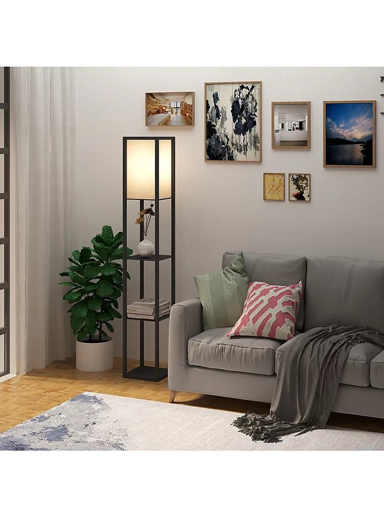 3-Tier Floor Lamp with Shelf