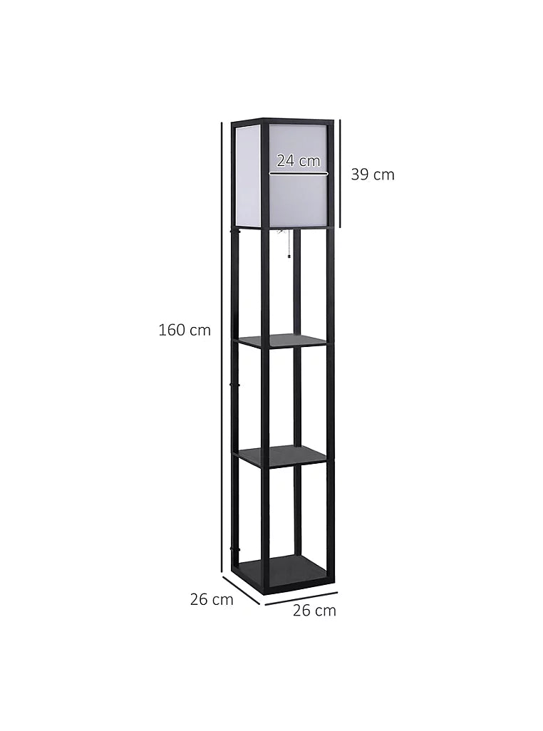 3-Tier Floor Lamp with Shelf