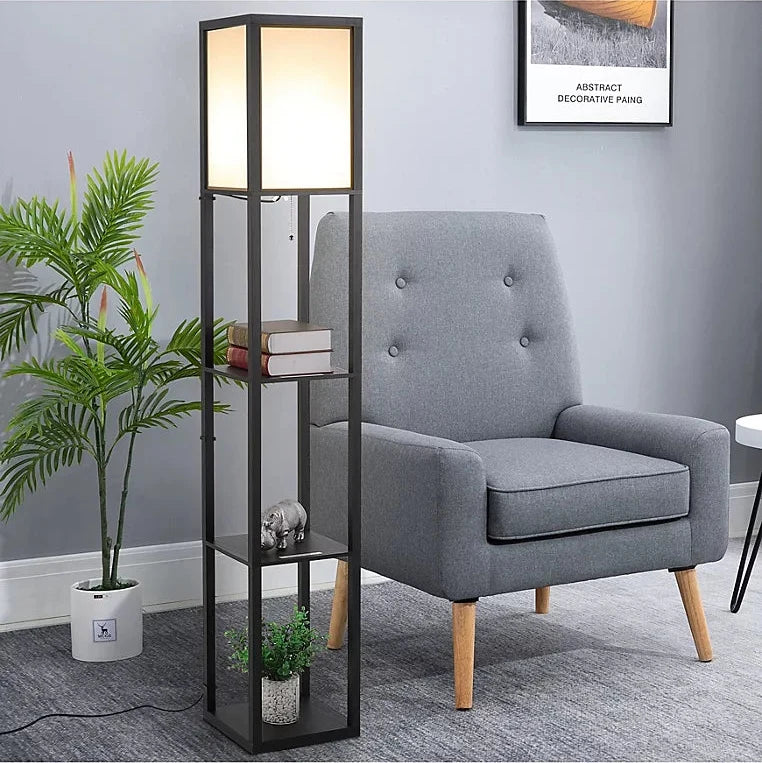 3-Tier Floor Lamp with Shelf
