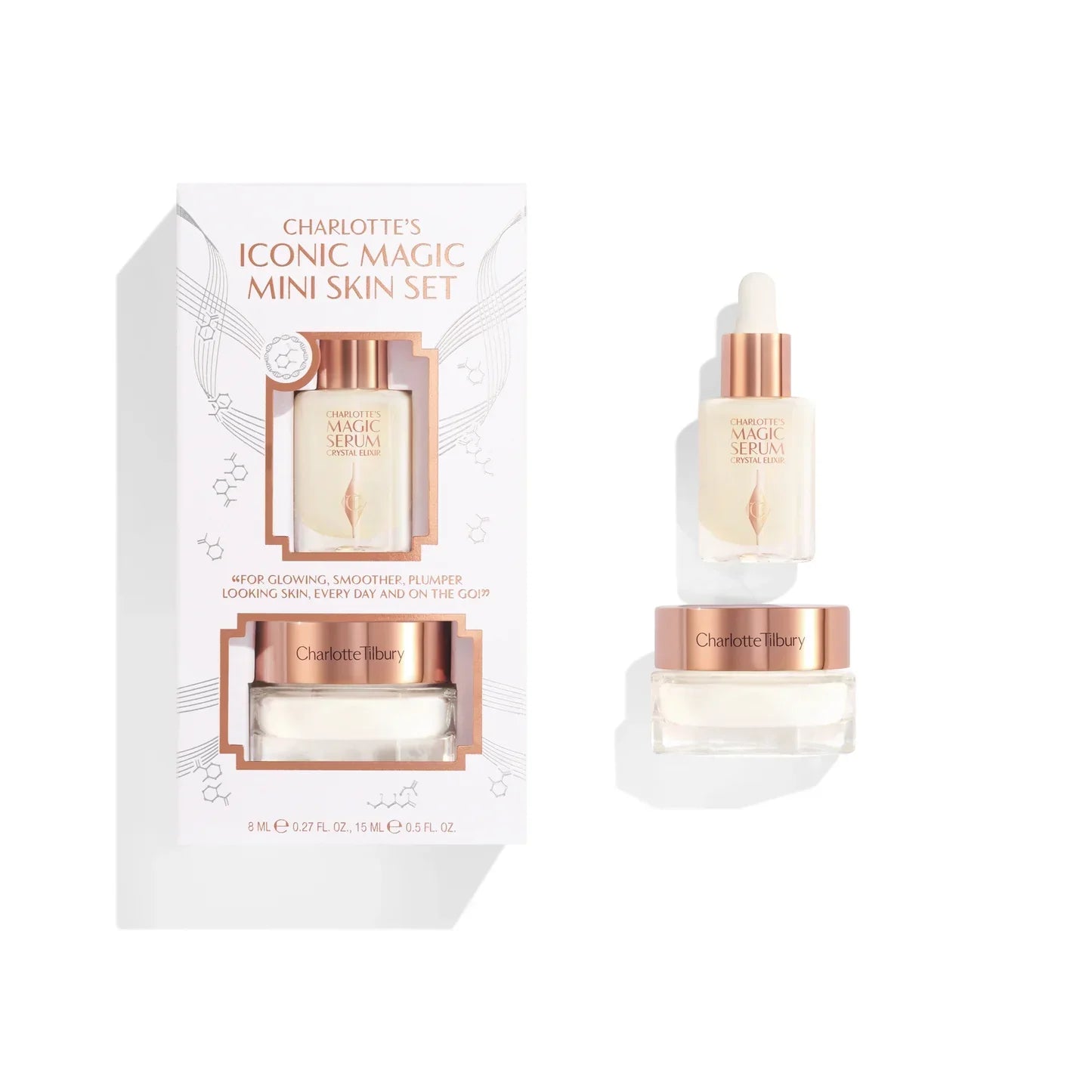 Charlotte Tilbury Iconic Magic Mini Skin Set Moisturizer Cream & Serum