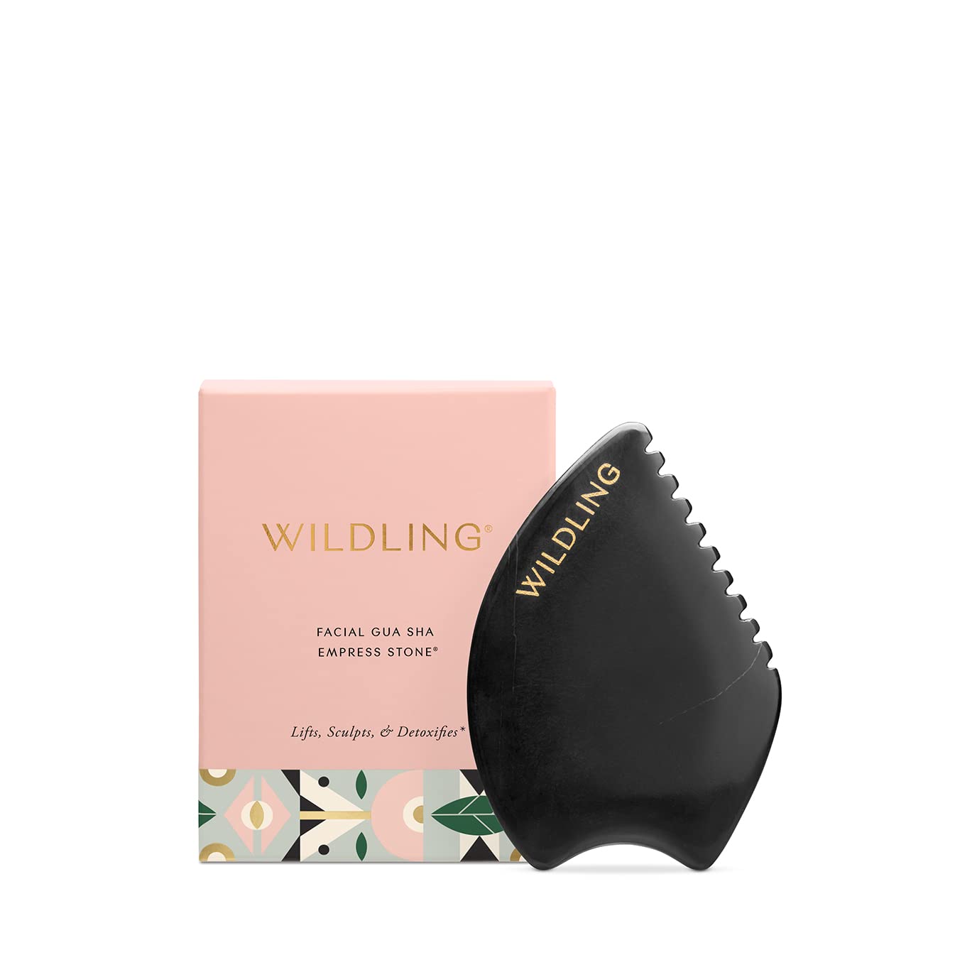 WILDLING Empress Stone Gua Sha Facial Stone I Facial Massage Stone to Lift, Plump, Tone + Sculpt I Patented Design Crafted with 100% Authentic Bian Stone - Medaid International