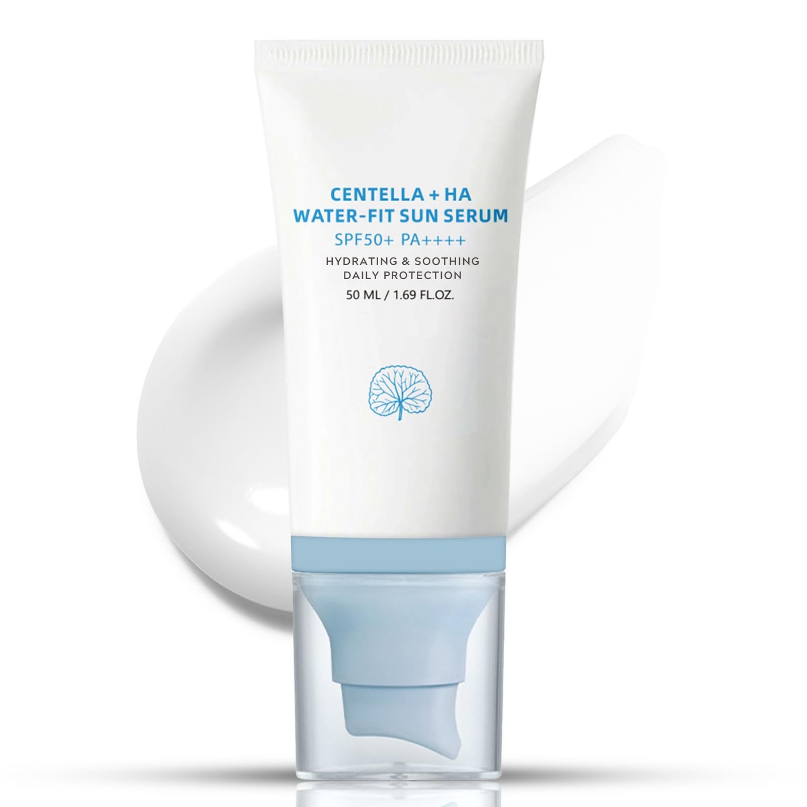 ISHERBIN 𝐶𝑒𝑛𝑡𝑒𝑙𝑙á Sunscreen SPF 50, Hyalu Cica Water-Fit Sun Serum, Face Sun Screen Long-Lasting Protection, Cen-tella Madagascar Sunscreen, NO White Cast - Dry Oily Korean Skincare (Blue 1) - Medaid International