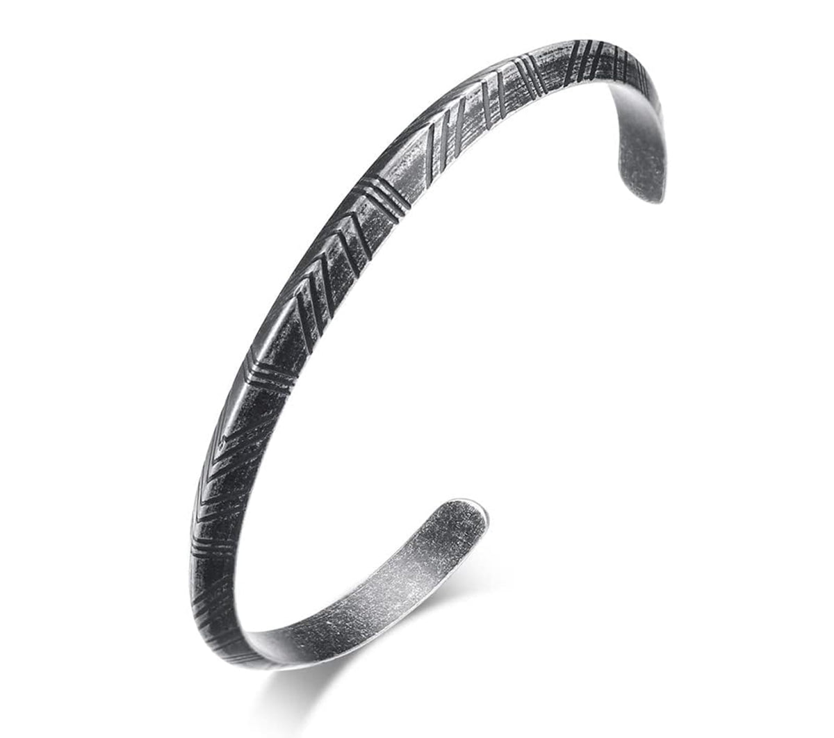 TERRIFI Stainless Steel Cuff Bracelet for Men and Women, Adjustable Open Bangle, Vintage Style Unisex Jewelry Gift