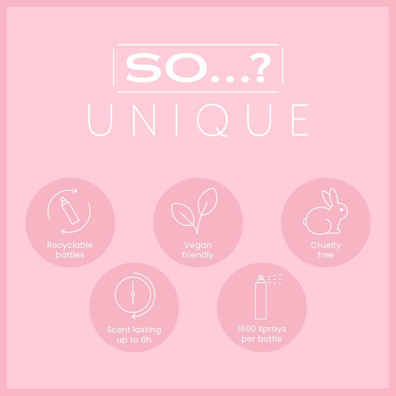 So…? Unique Body Mist Set - Perfumes for Women - Body Spray for Women - Vegan, Cruelty Free - Travel Size Gift Set - 650 to 1000 Sprays - 4 pcs - Medaid International