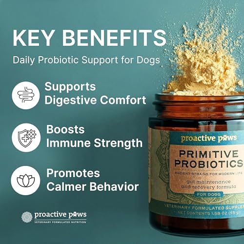 PROACTIVE PAWS Primitive Probiotics for Dogs – Species-Specific & Soil-Based Dog Probiotic Supplement for Gut Health, Digestion, Immune & Calming Support|B0GD73LHB9