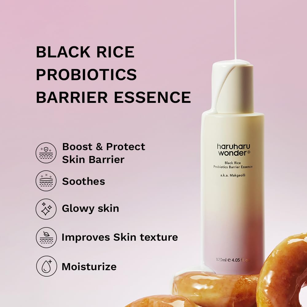 haruharu Wonder Black Rice Probiotics Barrier Essence, Travel Size, Skin Flooding & Layering, Strengthen Skin Barrier, Soothing, Plumping, Holiday Stocking Stuffer, Korean Skincare, 1.01 fl. oz - Medaid International