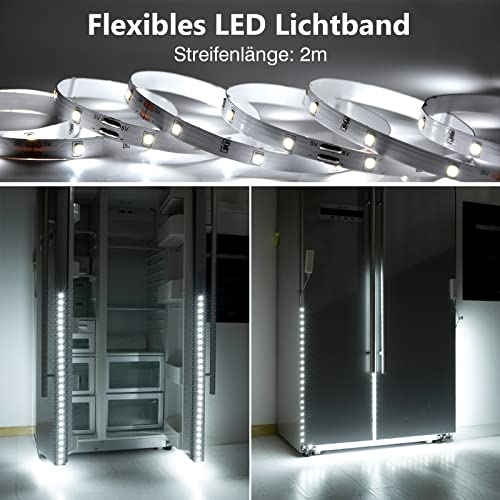 Wobane - LED Strip with Motion Sensor, Rechargeable, 2m for Wardrobe & Cabinet