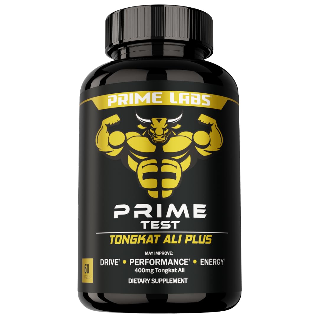 Prime Labs Tongkat Ali for Men - Plus Organic Black Maca Root and Tribulus Terrestris - Performance, Vitality, Energy - 60 Count - Medaid International