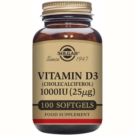 Solgar Vitamin D3 (Cholecalciferol) 25 mcg (1000 IU), 100 Softgels - Helps Maintain Healthy Bones & Teeth - Immune System Support - Non-GMO, Gluten Free, Dairy Free - 100 Servings - Medaid International
