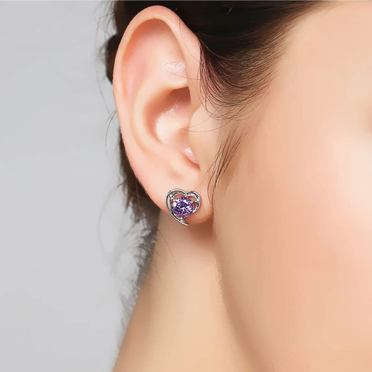 TERRIFI 925 Sterling Silver Stud Earrings Set, Hypoallergenic Sterling Silver Earrings For Women, Flower Clear Cubic Zirconia Stud Earrings, 9 Pairs Different Sizes Sterling Silver Earring Studs