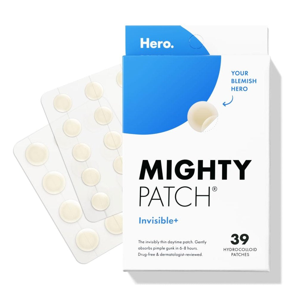 Mighty Patch™ Invisible+ Patch - Daytime Hydrocolloid Acne Pimple Patches for Covering Zits and Blemishes, Ultra Thin Spot Stickers for Face and Skin (24 Medium and 15 Small Patches) - Medaid International