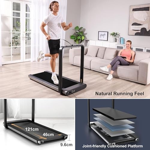 KINGSMITH Double fold Running Walking Pad NFC enabled smart sensors with integral aluminum alloy frame structure Speed 0.5 12 Km/H Walking In The Office, Gray, TRX21F, WalkingPad Treadmill X21|B07SSYX2WF