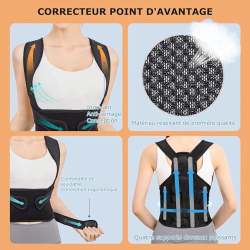 Feelyhee - Back Concealer for Men & Women, Posture Support, Pain Relief, Adjustable Design