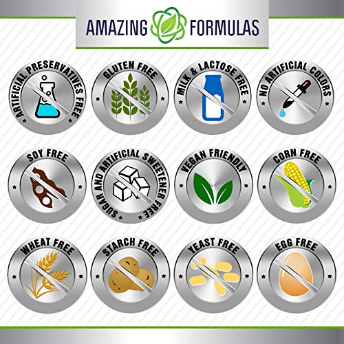 Amazing Formulas Berberine Supplement | 1200 Mg per Serving | Veggie Capsules | Non-GMO | Gluten-Free | Made in USA (60 Count, 1 Pack) - Medaid International