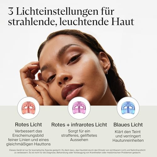 TheraFace Therabody Mask Glo - Cordless LED Skincare Face Mask with Red/Blue/Infrared Light & Relaxing Scalp Massage for Glowing, Healthier-Looking Skin - FDA Cleared - Gift for Mom/Gift for Dad|B0FW51KPT5