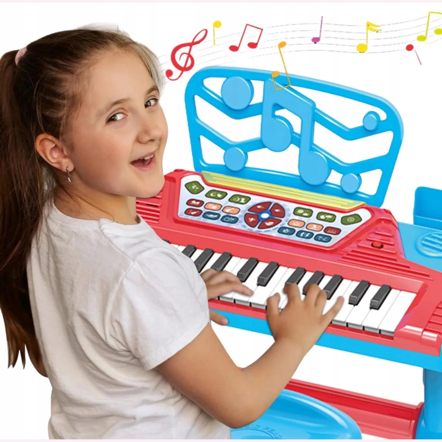 (Net)Electronic Piano Large Set Microphone Chair Piano For Children