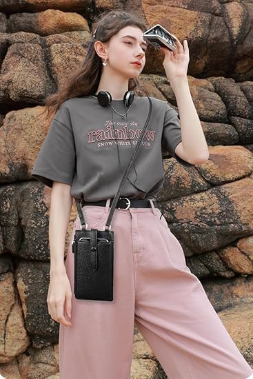 TERRIFI Women's Small Crossbody Bag and Cell Phone Wallet with Adjustable Shoulder Strap and Card Slots for iPhone 15 14 13 Pro Max and Most Smartphones Under 6.6 Inches Compact Lightweight Mini Bag