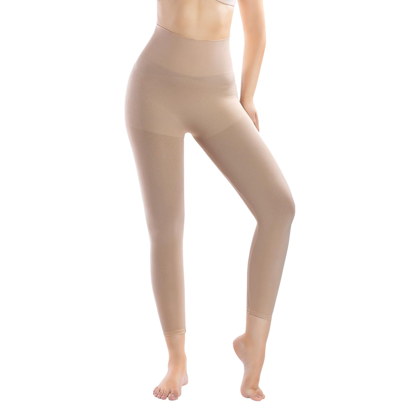 '+MD Shapewear for Women Tummy Control Seamless High Waisted Light Compression Footless Tights Leggings Body Shaper for HIPS and Thighs (Medium,Sienna) - Medaid International