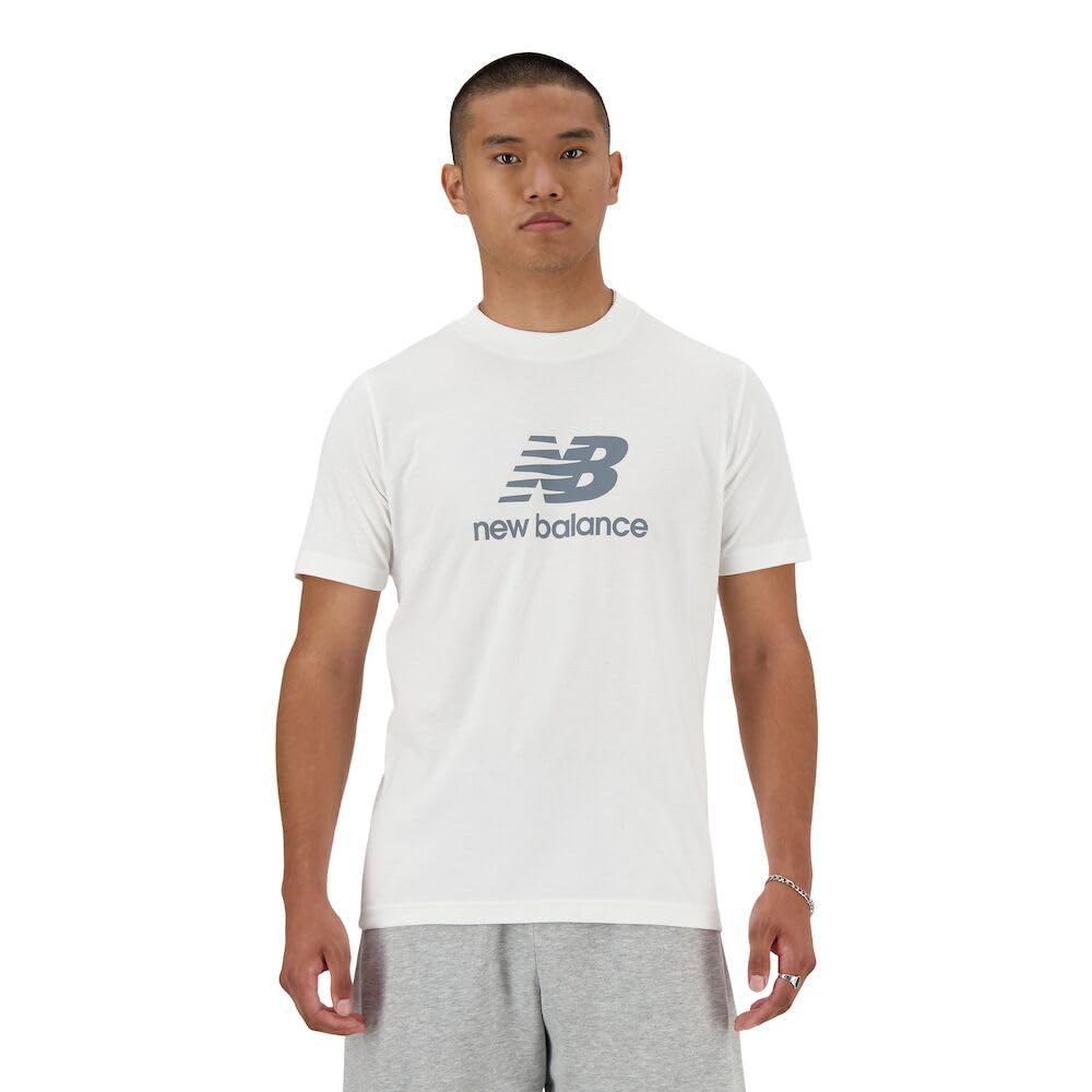 New Balance Men's Sport Essentials Logo T-Shirt, White, Large - Medaid International