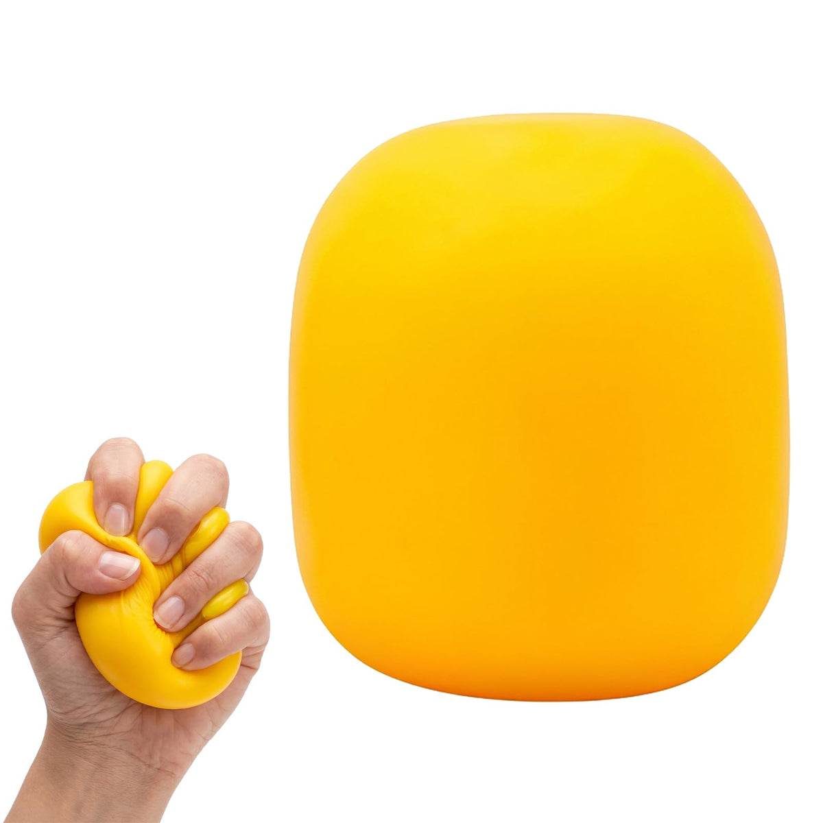 Squeeze Soft Square Malt Sugar Filled Slow Stress Balls (Yellow)