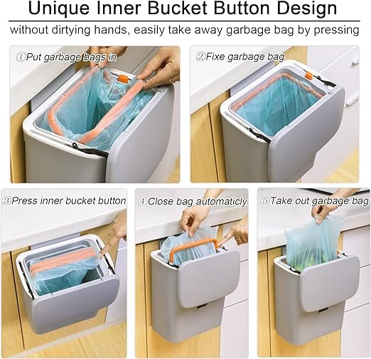 Wall-Mounted Kitchen Trash Bin – Hanging Cabinet Organizer