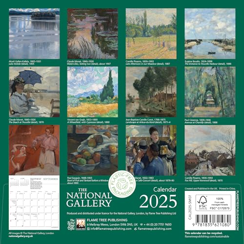 The National Gallery Mini Wall Calendar 2025 (Art Calendar) - Medaid International
