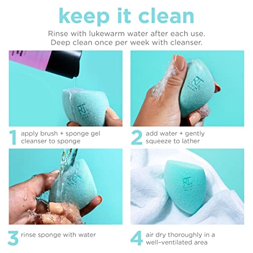 Real Techniques Miracle Airblend Sponge, Matte Makeup Blending Sponge, For Liquid, Cream, & Powder Products, Offers Medium To Full Coverage, Foundation Sponge, Latex-Free Foam, 1 Count - Medaid International